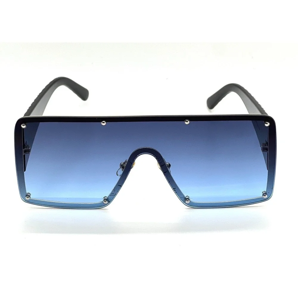 Oversized Shield Sunglasses Rivets Accents Fashion Trendy Sun Glasses Women 2026